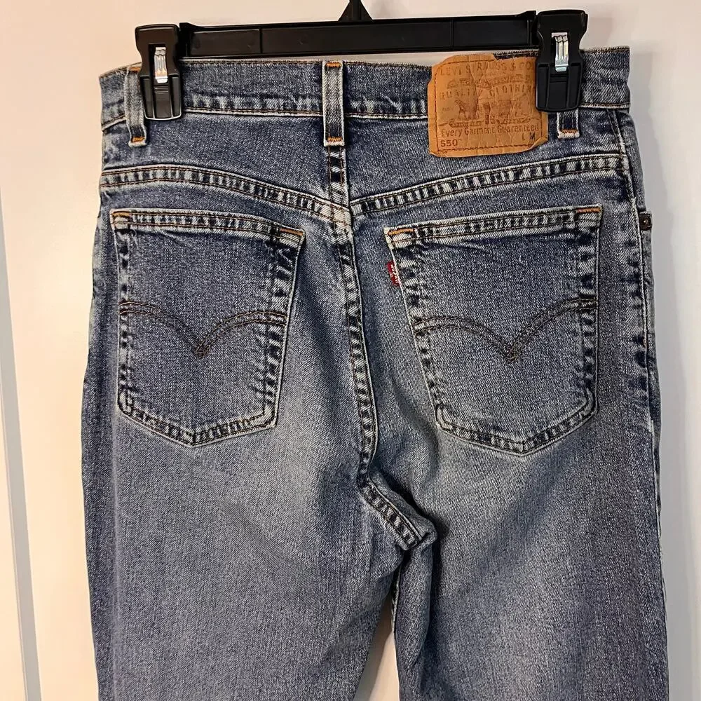Levi's 550 High Rise Tapered Leg Relaxed Fit Jeans Size 10